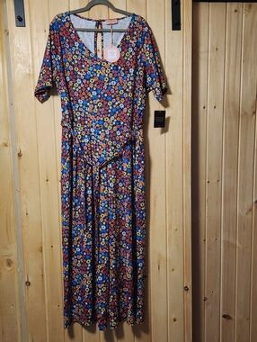 Popsy Floral Daisy Jumpsuit in Blue, Yellow, Pink and Orange